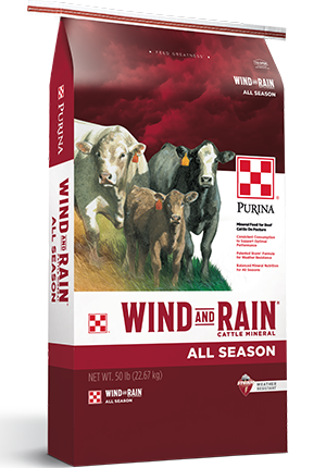 Image of Purina® Wind and Rain® Storm® All Season cattle feed bag