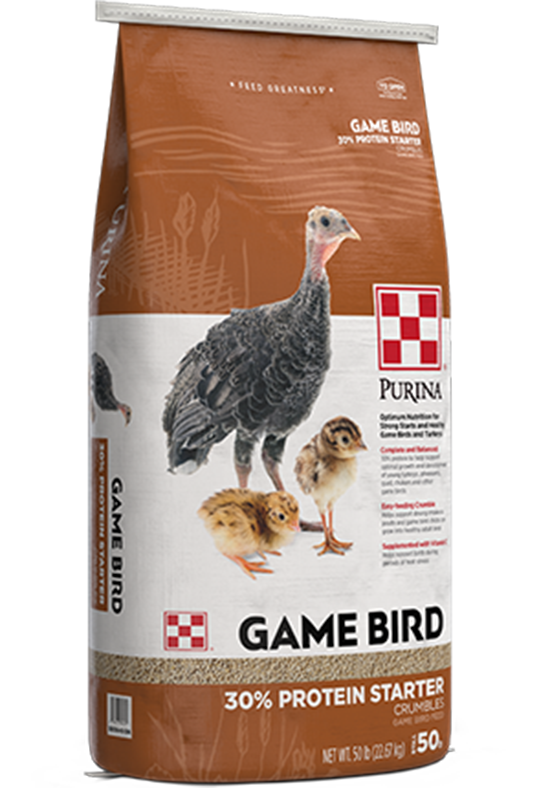 Image of Purina® Game Bird 30% Protein Starter game bird feed package
